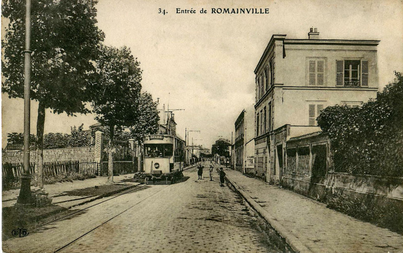 Carte postale ancienne Eld 34 - Entrée de Romainville