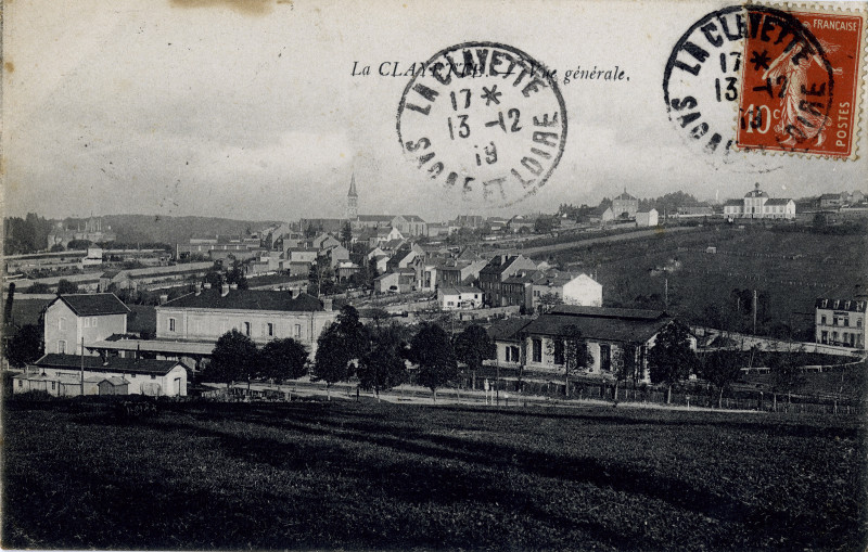 Carte postale ancienne La Clayette, vue générale (années 1910) à Baudemont