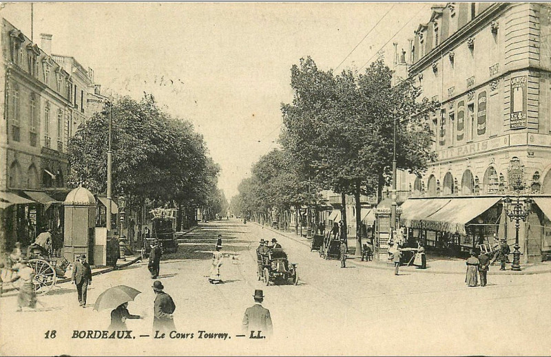 Carte postale ancienne Bordeaux - cours Tourny 3 à Bordeaux