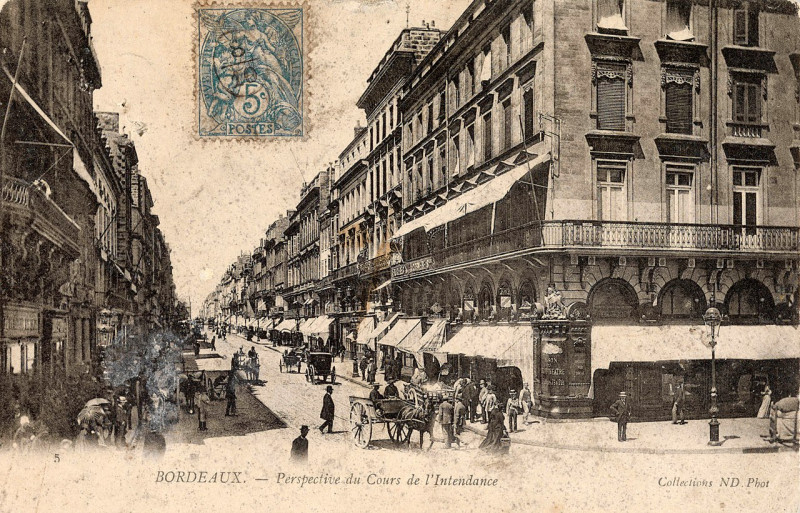Carte postale ancienne Bordeaux - Cours de l'Intendance 9 à Bordeaux