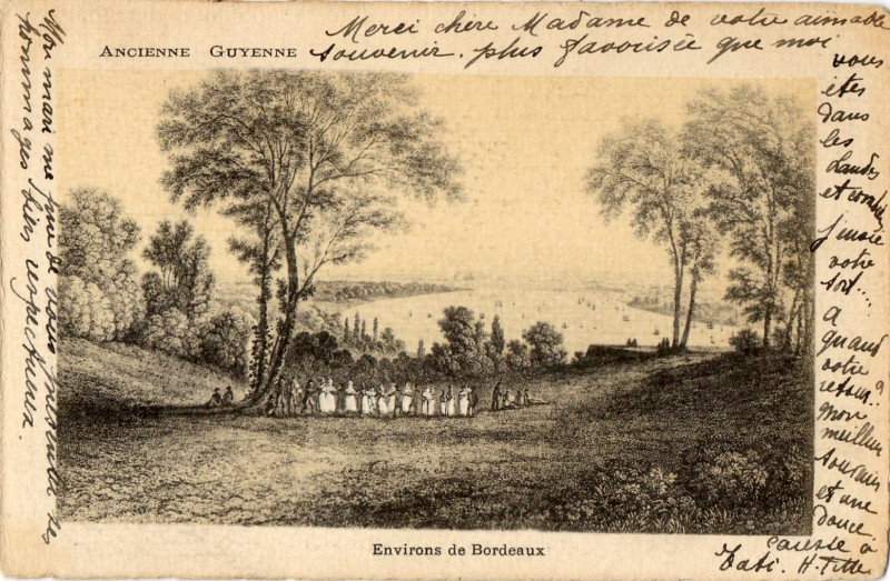 Carte postale ancienne Ancienne Guyenne - Bordeaux environs à Bordeaux