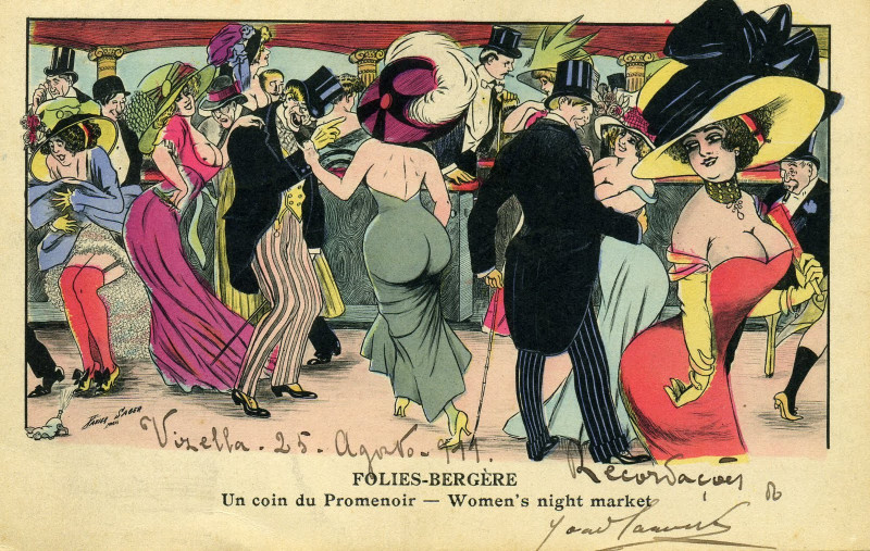 Carte postale ancienne Xavier Sager Folies-Bergère à Paris