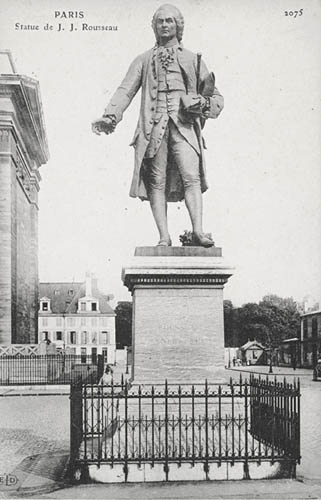 Carte postale ancienne Statue Jean-Jacques Rousseau Paris à Paris