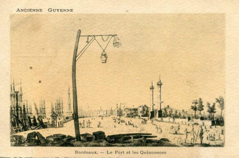 Carte postale ancienne Ancienne Guyenne - Bordeaux Port et Quinconces à Bordeaux