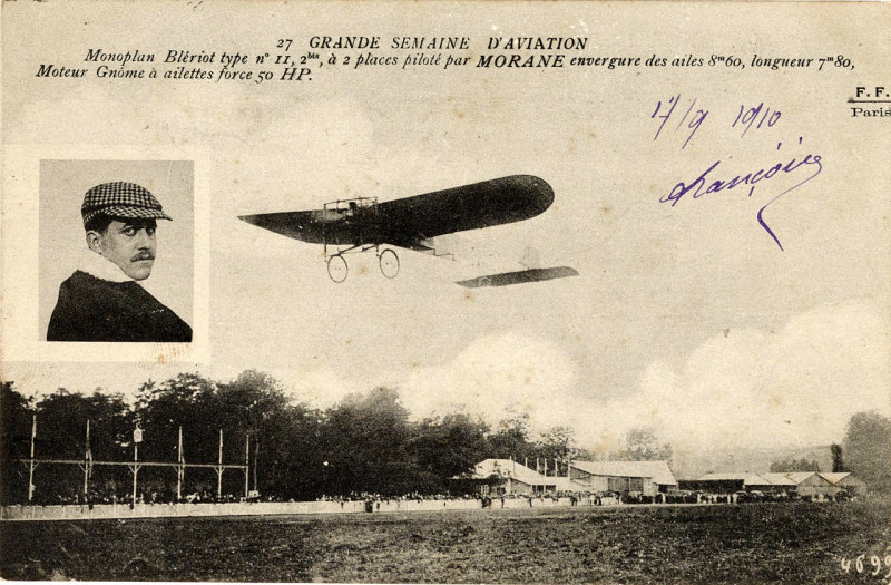 Carte postale ancienne Grande semaine d'Aviation (à Beau-Désert-Mérignac). Monoplan Blériot à Bordeaux