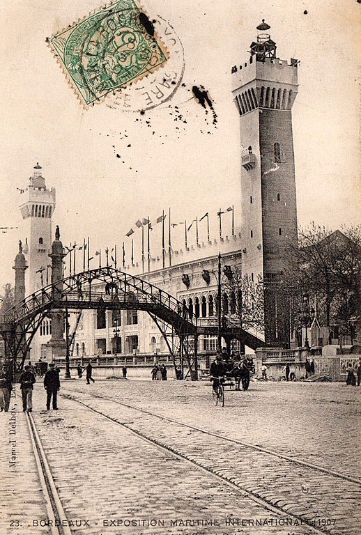 Carte postale ancienne Bordeaux Exposition-Maritime 1907 Passerelle 8 à Bordeaux
