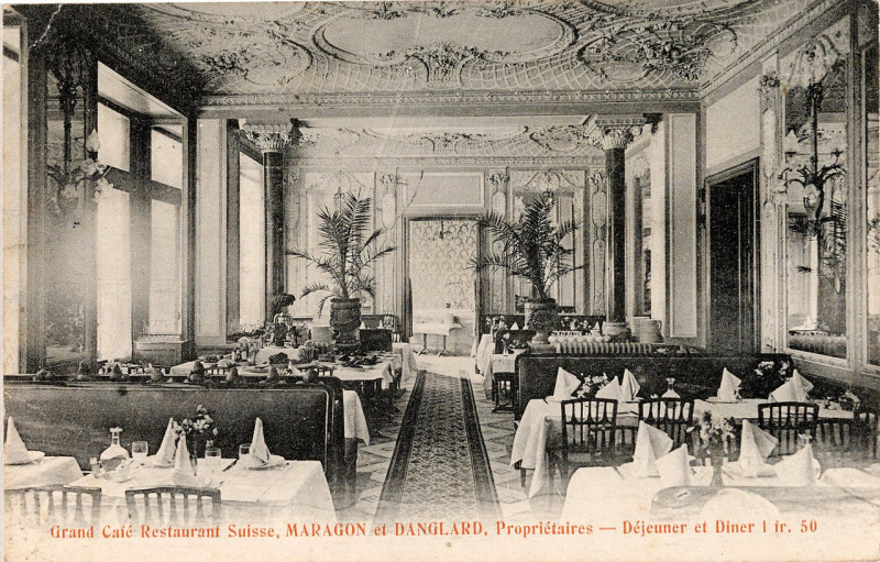 Carte postale ancienne Bordeaux - Café Suisse 1 à Bordeaux