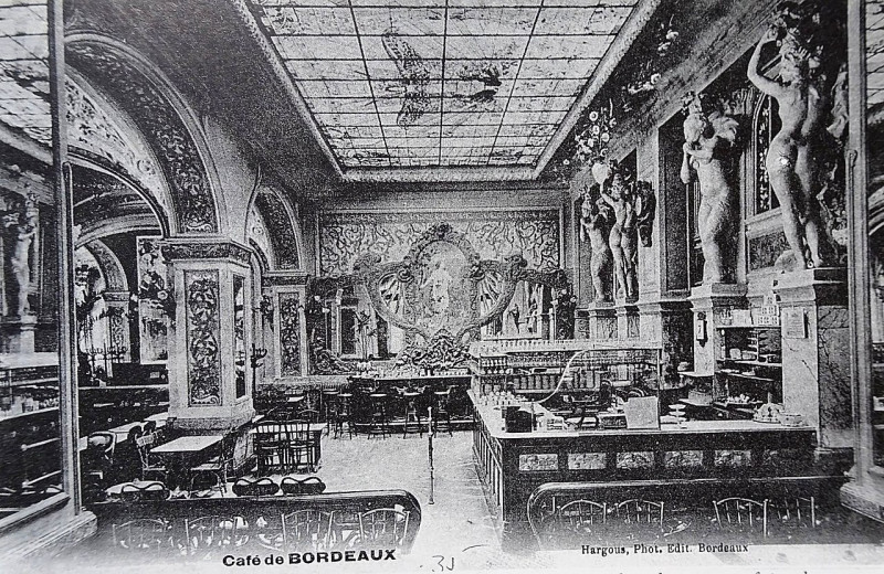 Carte postale ancienne Bordeaux - Restaurant de Bordeaux - Intérieure 2 à Bordeaux