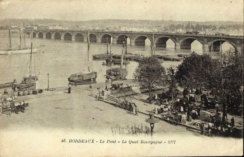 Carte postale ancienne Bordeaux - Quai Bourgogne 1 à Bordeaux