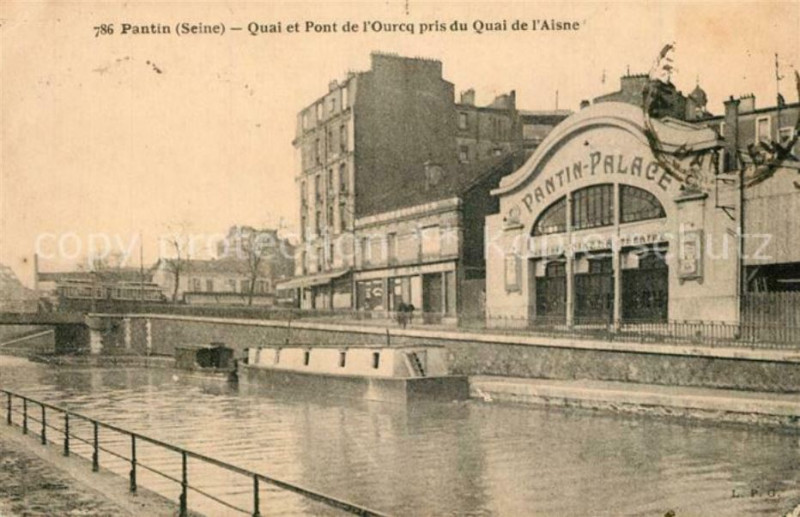 Carte postale ancienne Pantin.Quai de l'Ourcq