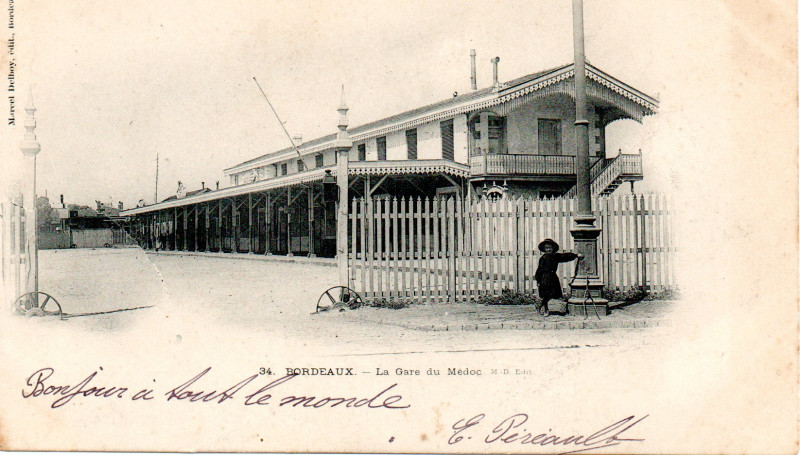 Carte postale ancienne Bordeaux - Gare du Médoc 2 à Bordeaux