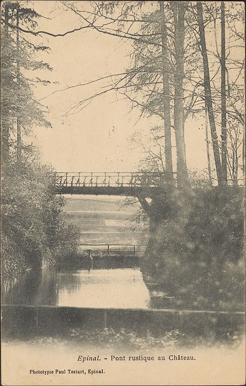 Carte postale ancienne Epinal, Pont rustique au Château. Cp 0027 PsurR à Épinal