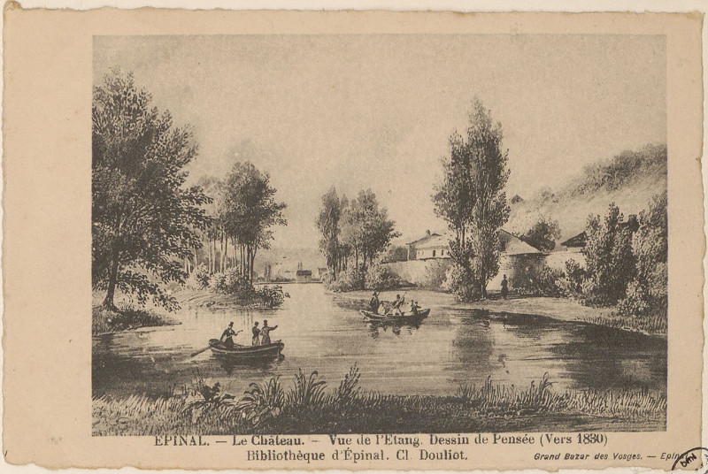 Carte postale ancienne Epinal, Le Château, Vue de l'étang. … Cp 2270 PsurR à Épinal