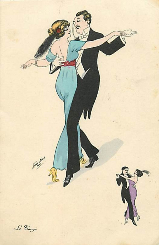Carte postale ancienne Xavier Sager Le Tango 3