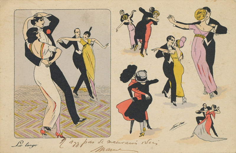 Carte postale ancienne Xavier Sager Le Tango 4