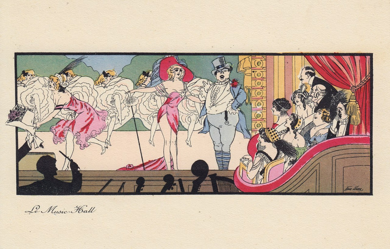 Carte postale ancienne Xavier Sager Le Music-Hall