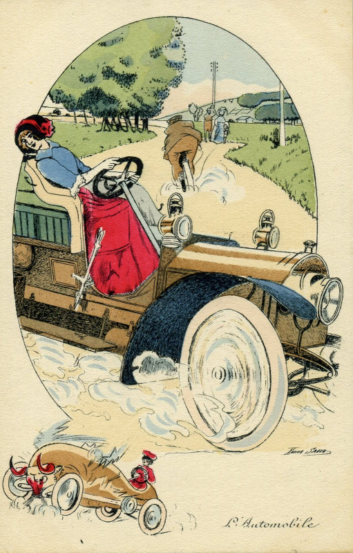 Carte postale ancienne Xavier Sager L'Automobile