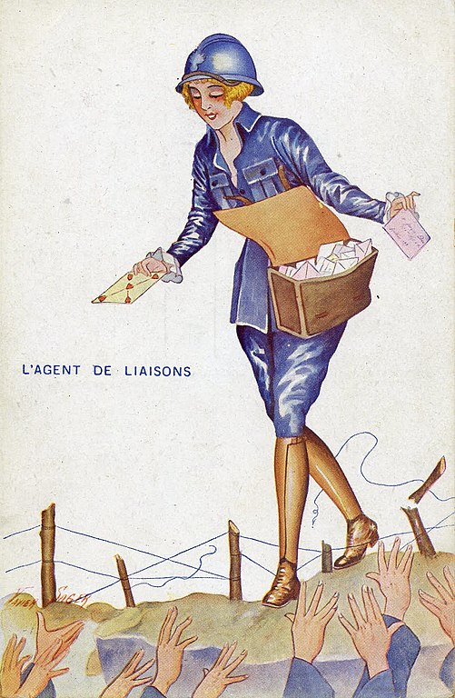 Carte postale ancienne Xavier Sager L'agent de liaisons