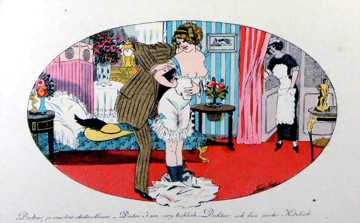 Carte postale ancienne Xavier Sager Les docteurs 05