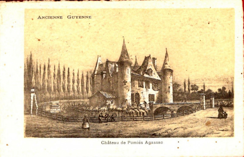 Carte postale ancienne Ancienne Guyenne - Château Pomiés Agassac à Bordeaux