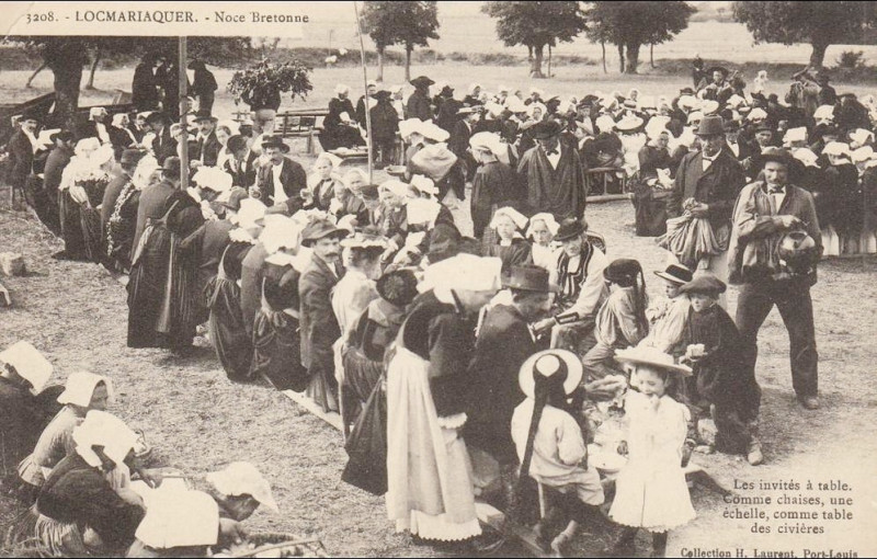 Carte postale ancienne Mariage Locmariaquer Henri Laurent à Locmariaquer
