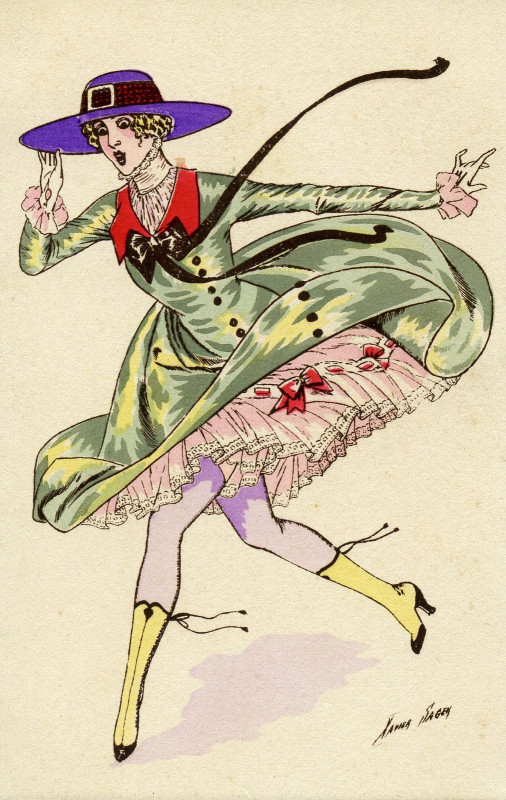 Carte postale ancienne Xavier Sager Upskirt 2