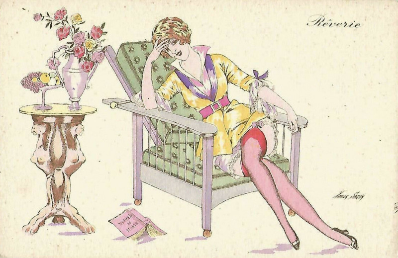 Carte postale ancienne Xavier Sager Rêverie