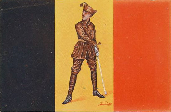 Carte postale ancienne Xavier Sager Flag Belgium