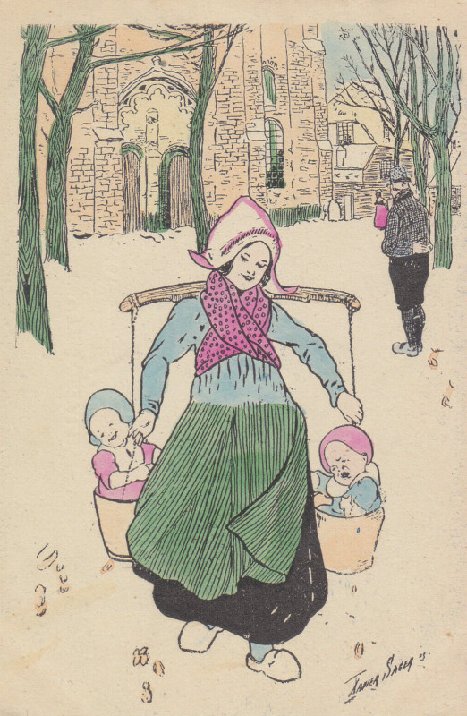 Carte postale ancienne Xavier Sager Enfants néerlandais 6