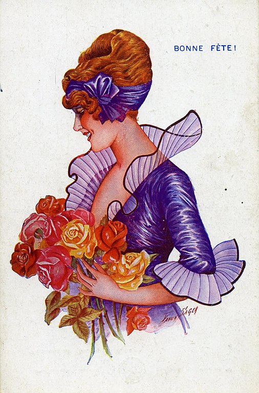 Carte postale ancienne Xavier Sager Bonne fête 1