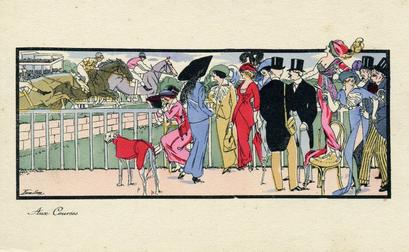 Carte postale ancienne Xavier Sager Aux courses
