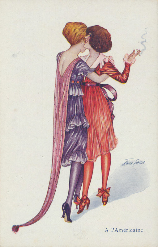 Carte postale ancienne Xavier Sager A l'Américaine