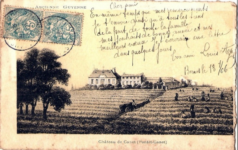 Carte postale ancienne Ancienne Guyenne - Château de Canet (Pontet-Canet) à Bordeaux