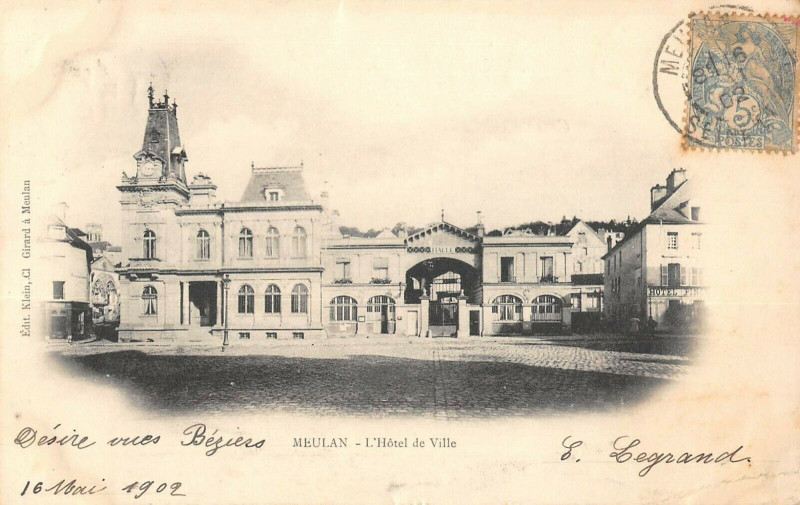 Carte postale ancienne Meulan Hotel De Ville