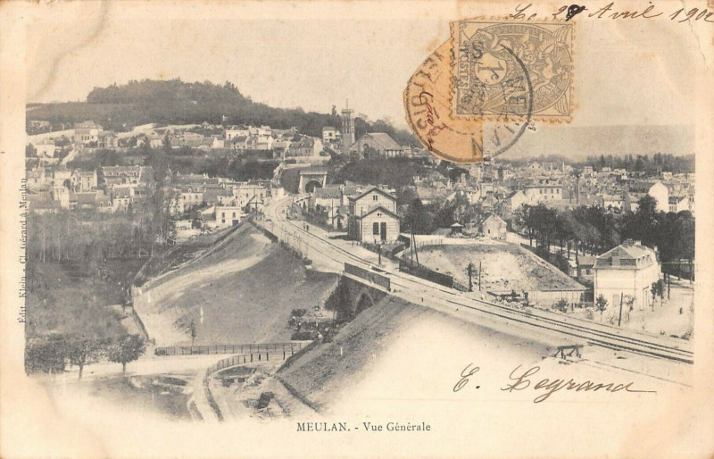 Carte postale ancienne Meulan Vue Generale