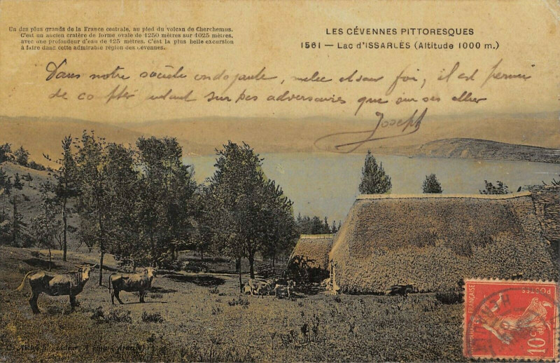 Carte postale ancienne Les Cevennes Pittoresques Lac D'Issarles