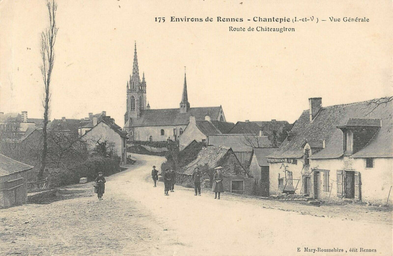 Carte postale ancienne Chantepie Vue Generale Route De Chateaugiron à Chantepie