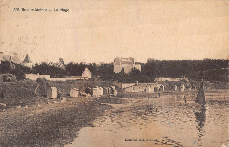 Carte postale ancienne Ile Aux Moines La Plage