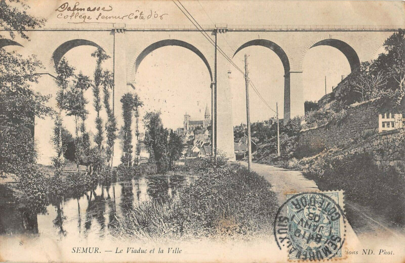 Carte postale ancienne Semur Le Viaduc Et Vallee