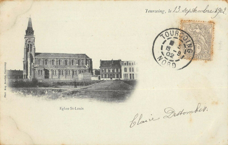 Carte postale ancienne Tourcoing Eglise Saint Louis à Tourcoing
