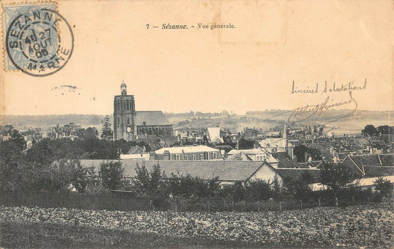 Carte postale ancienne Sezanne Vue Generale à Sézanne