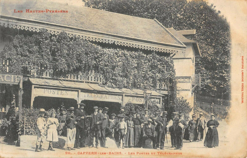 Carte postale ancienne Capvern Les Postes Et Telegraphes à Capvern