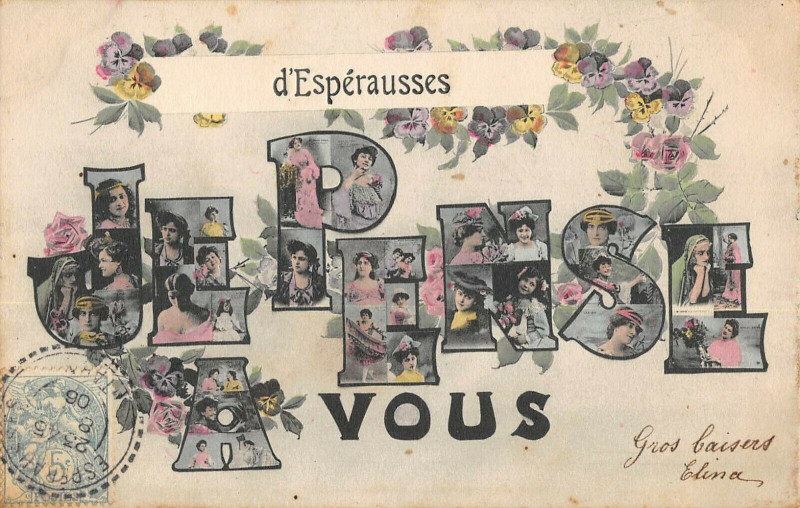 Carte postale ancienne D'Esperausses Je Pense A Vous