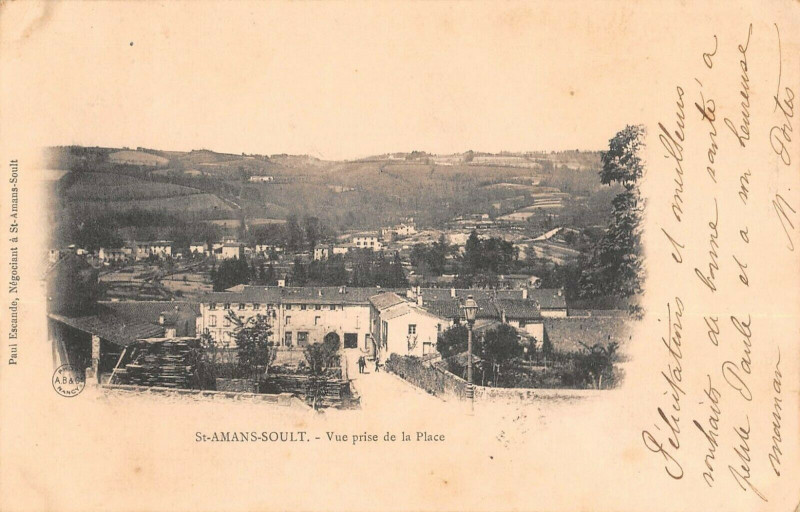 Carte postale ancienne Saint Amans Soult Vue Prise De La Place à Saint-Amans-Soult