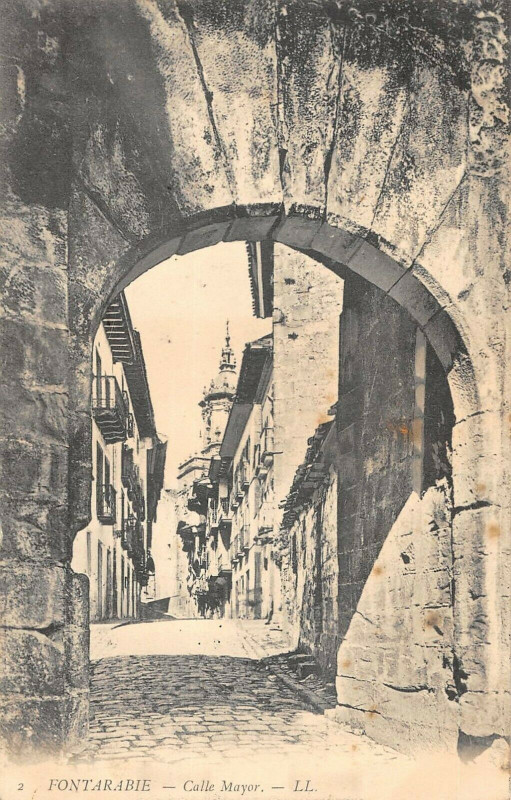 Carte postale ancienne Fonterabie Calle Mayor