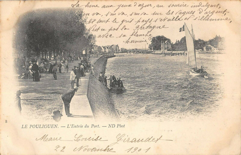 Carte postale ancienne Le Pouliguen L'Entree Du Port au Pouliguen