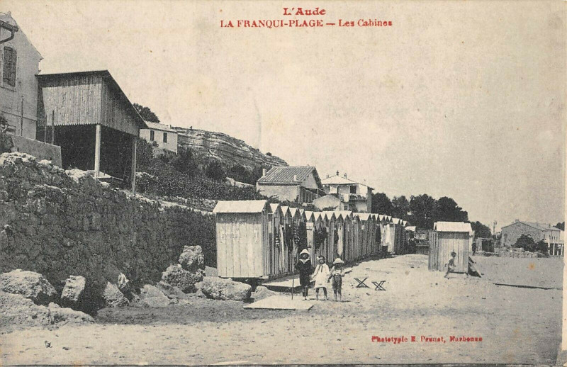 Carte postale ancienne La Franqui Plage Les Cabines