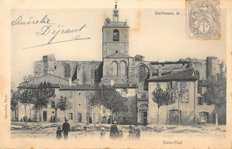 Carte postale ancienne Narbonne Eglise Saint Paul à Narbonne