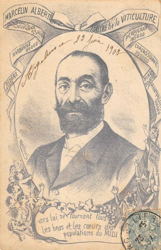 Carte postale ancienne Marcellin Albert Apotre De La Viticulture Manifestations 1907