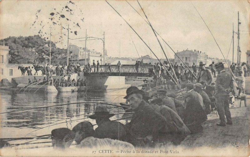 Carte postale ancienne Cette Peche A La Dorade Et Pont Virla